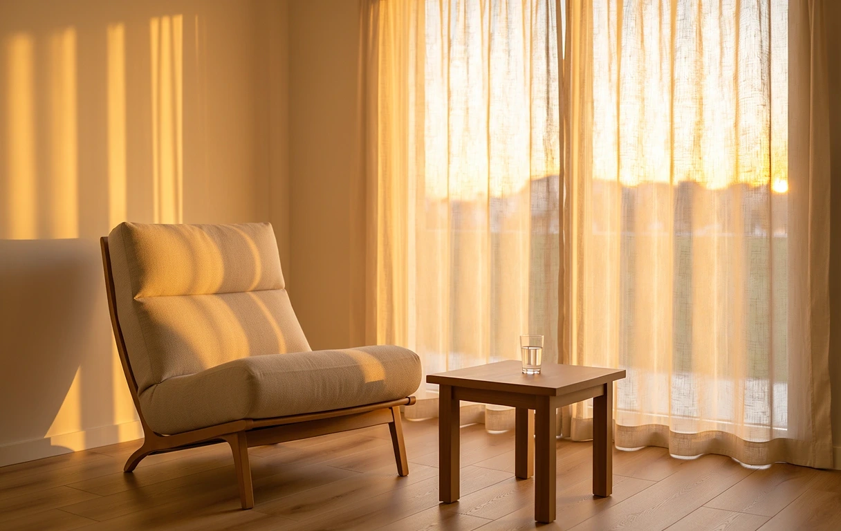 Ambiente de relajación al atardecer